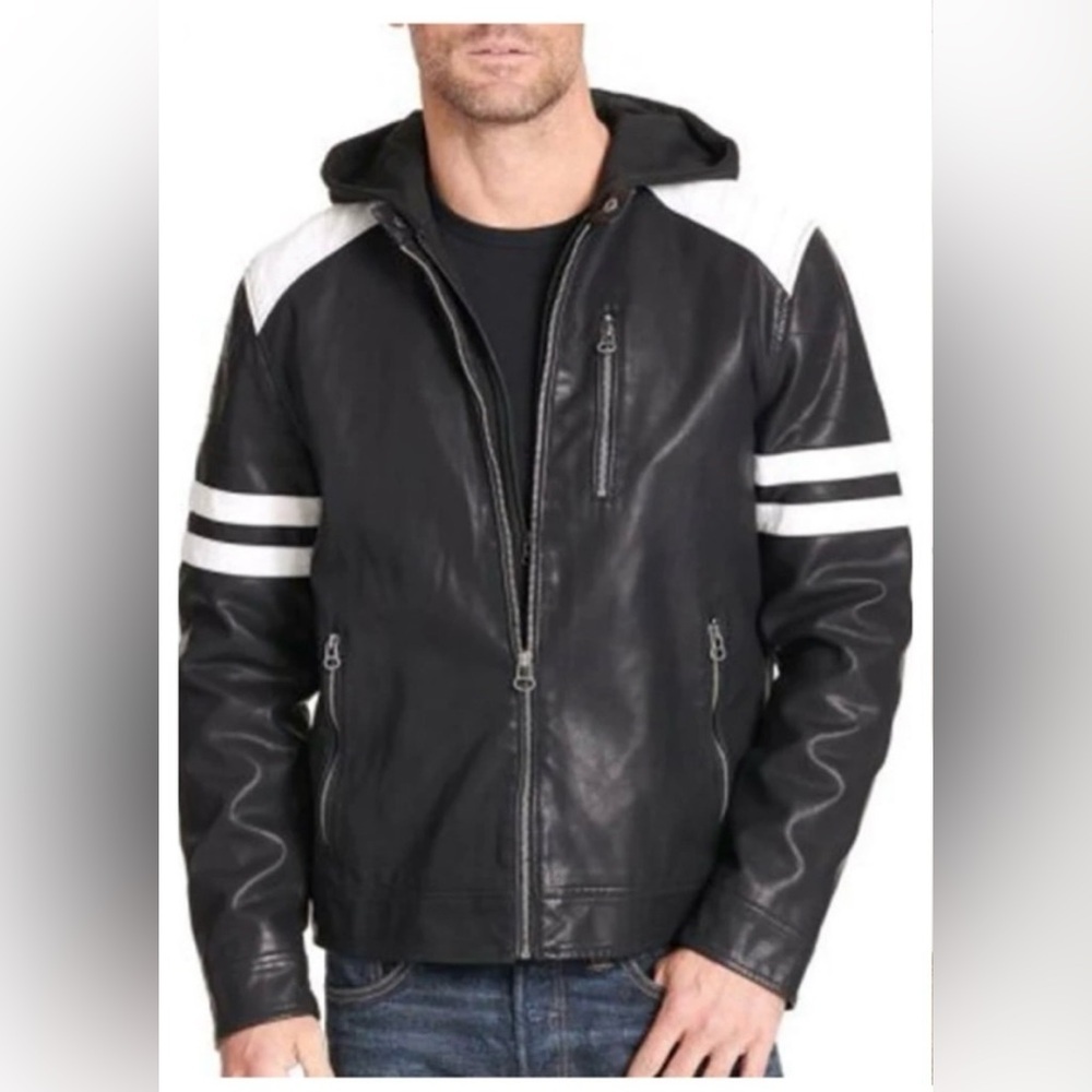 Wilsons Cycle Mens Hooded Moto Jacket